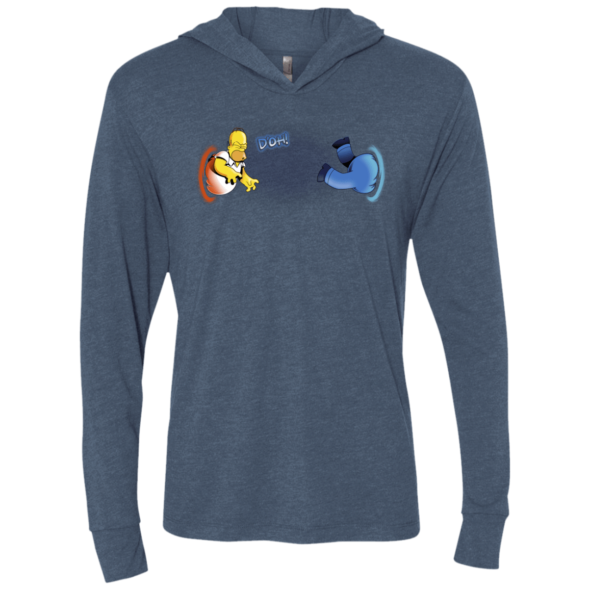 T-Shirts Indigo / X-Small Portal D'oh Triblend Long Sleeve Hoodie Tee