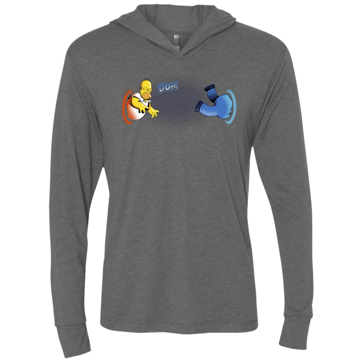 T-Shirts Premium Heather / X-Small Portal D'oh Triblend Long Sleeve Hoodie Tee