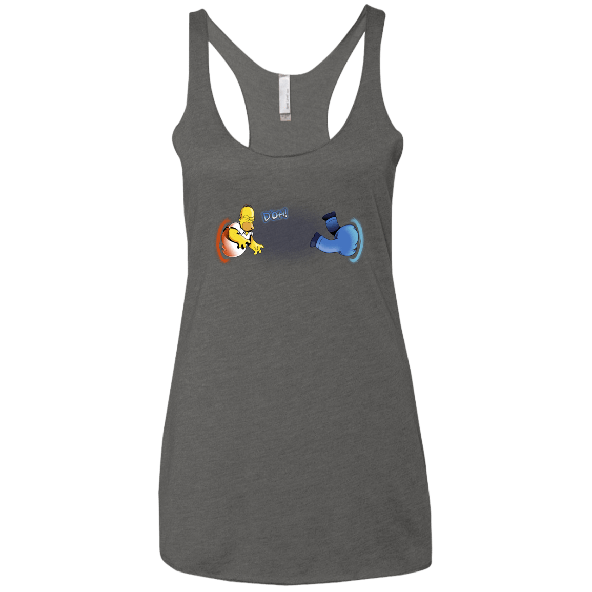 T-Shirts Premium Heather / X-Small Portal D'oh Women's Triblend Racerback Tank