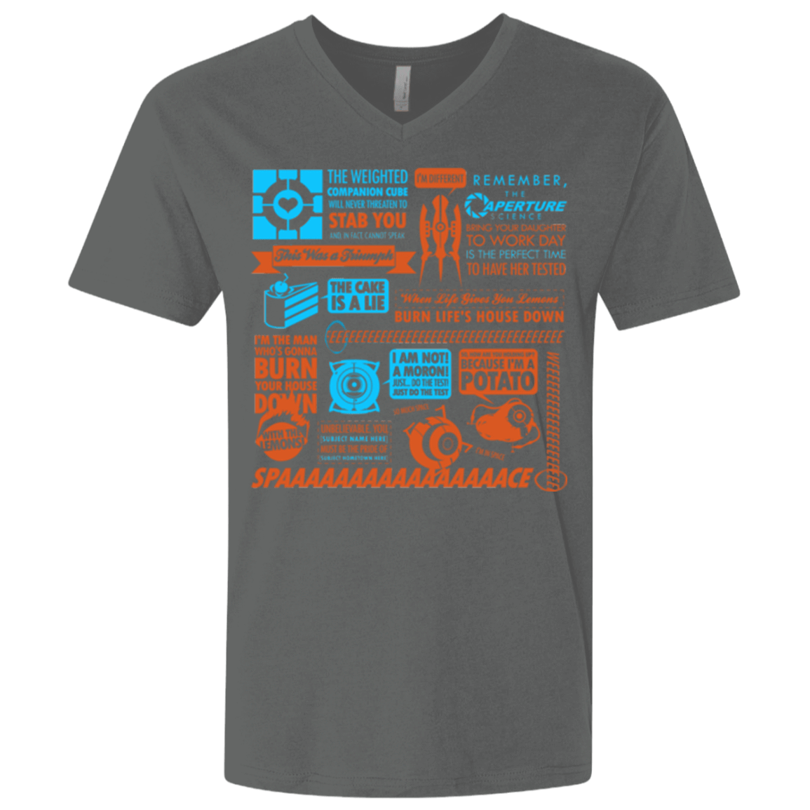 T-Shirts Heavy Metal / X-Small Portal Quotes Men's Premium V-Neck