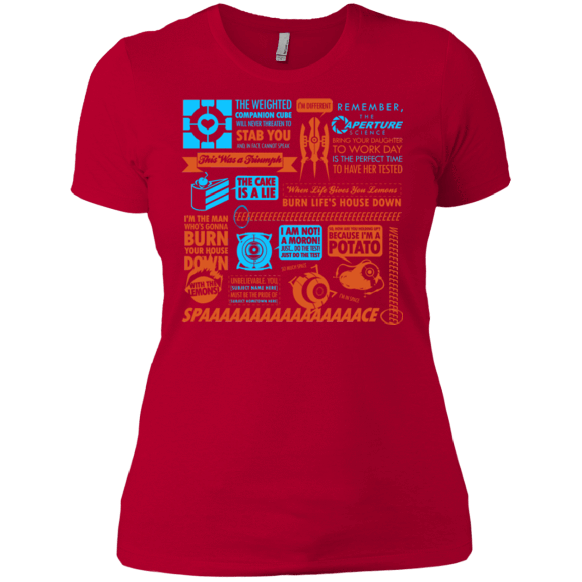 T-Shirts Red / X-Small Portal Quotes Women's Premium T-Shirt