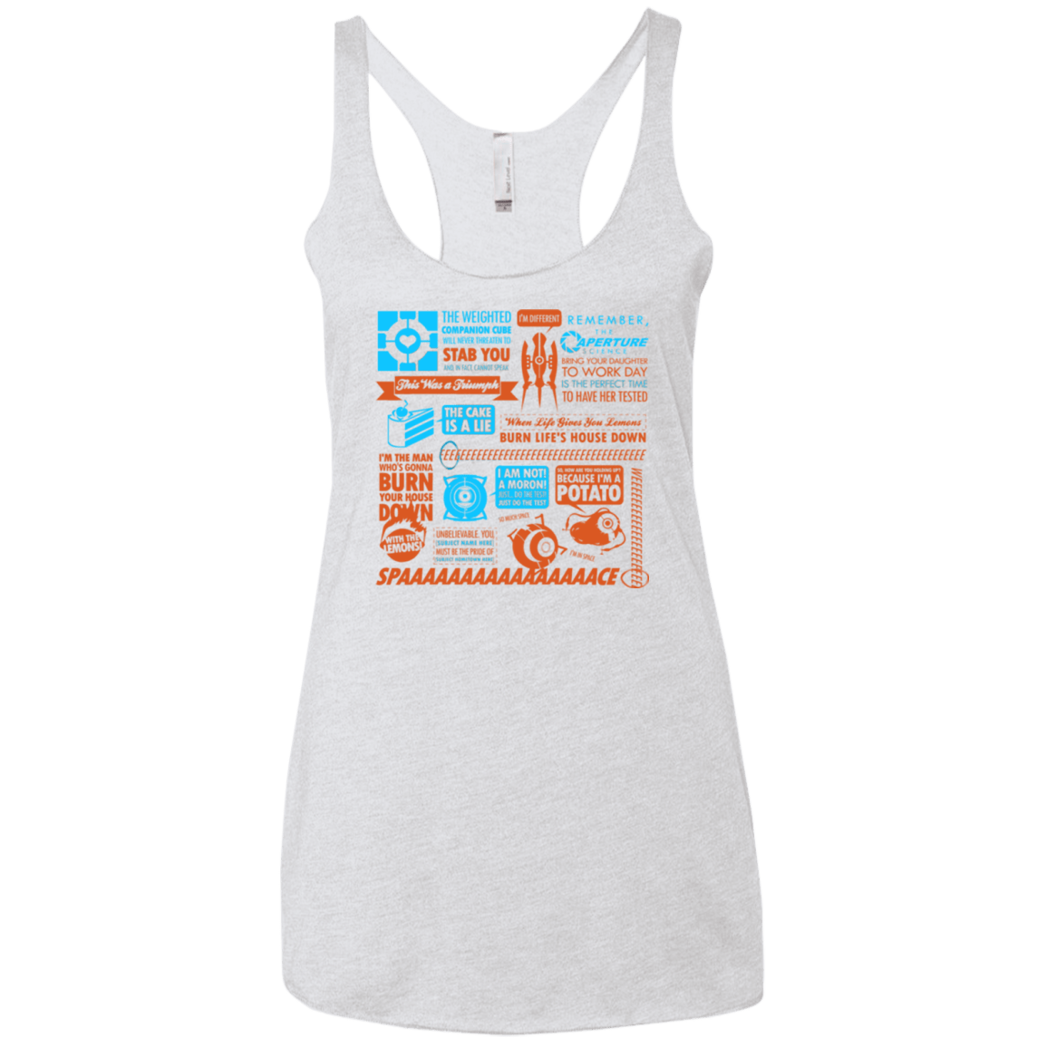 T-Shirts Heather White / X-Small Portal Quotes Women's Triblend Racerback Tank