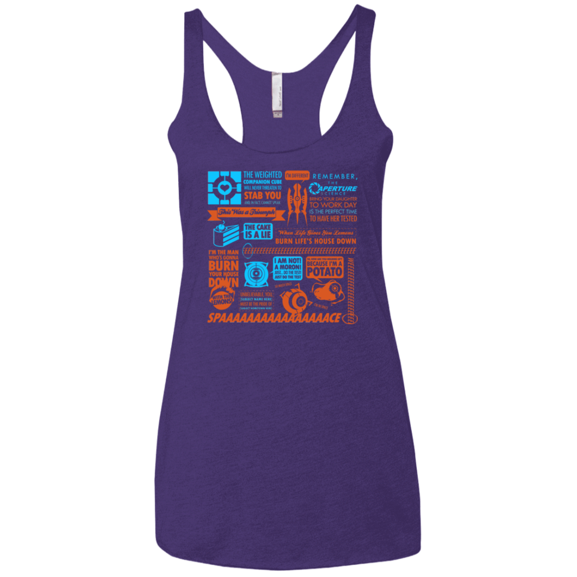 T-Shirts Purple / X-Small Portal Quotes Women's Triblend Racerback Tank