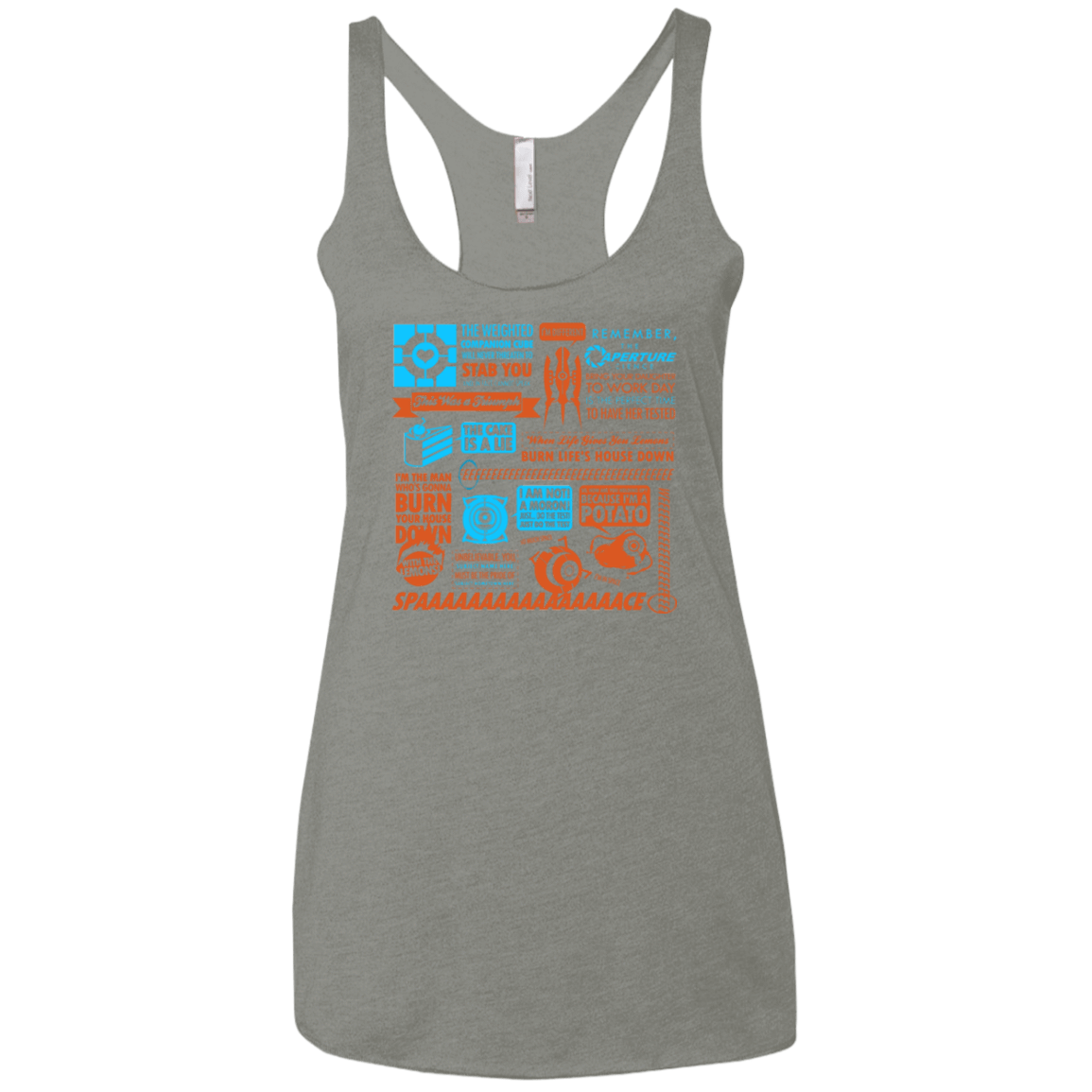 T-Shirts Venetian Grey / X-Small Portal Quotes Women's Triblend Racerback Tank