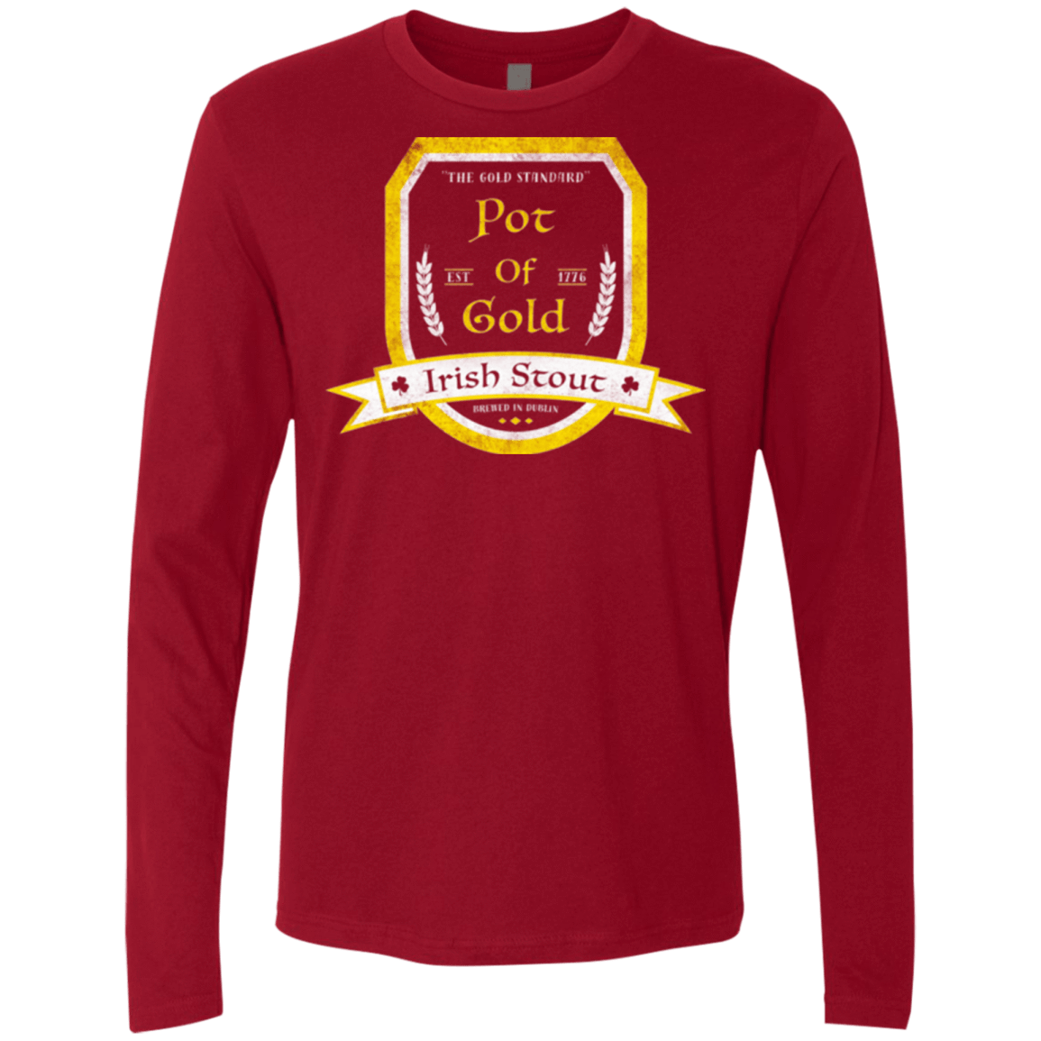 T-Shirts Cardinal / Small Pot of Gold Irish Stout Men's Premium Long Sleeve