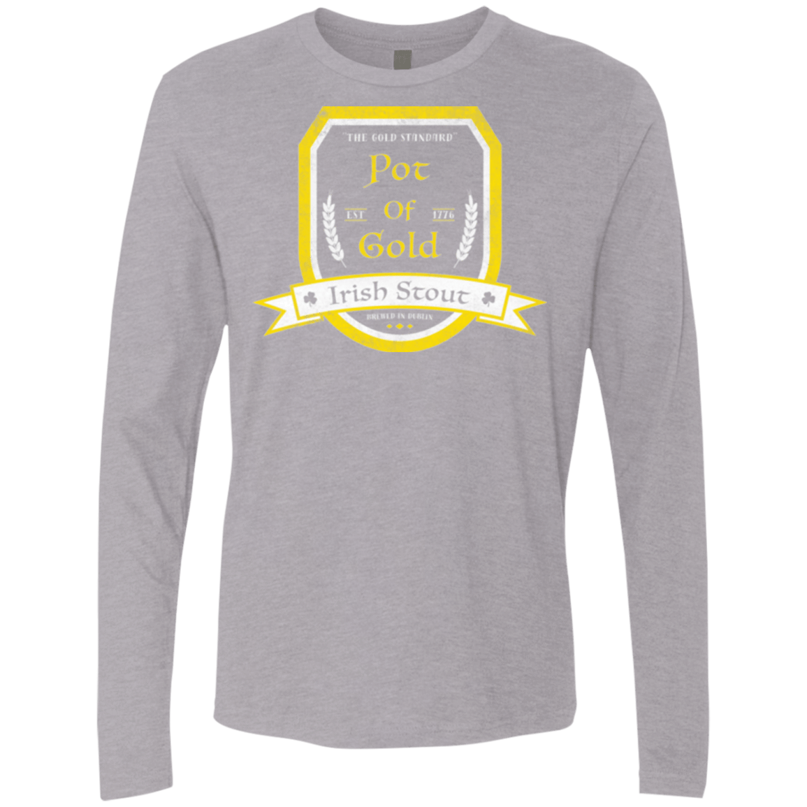 T-Shirts Heather Grey / Small Pot of Gold Irish Stout Men's Premium Long Sleeve