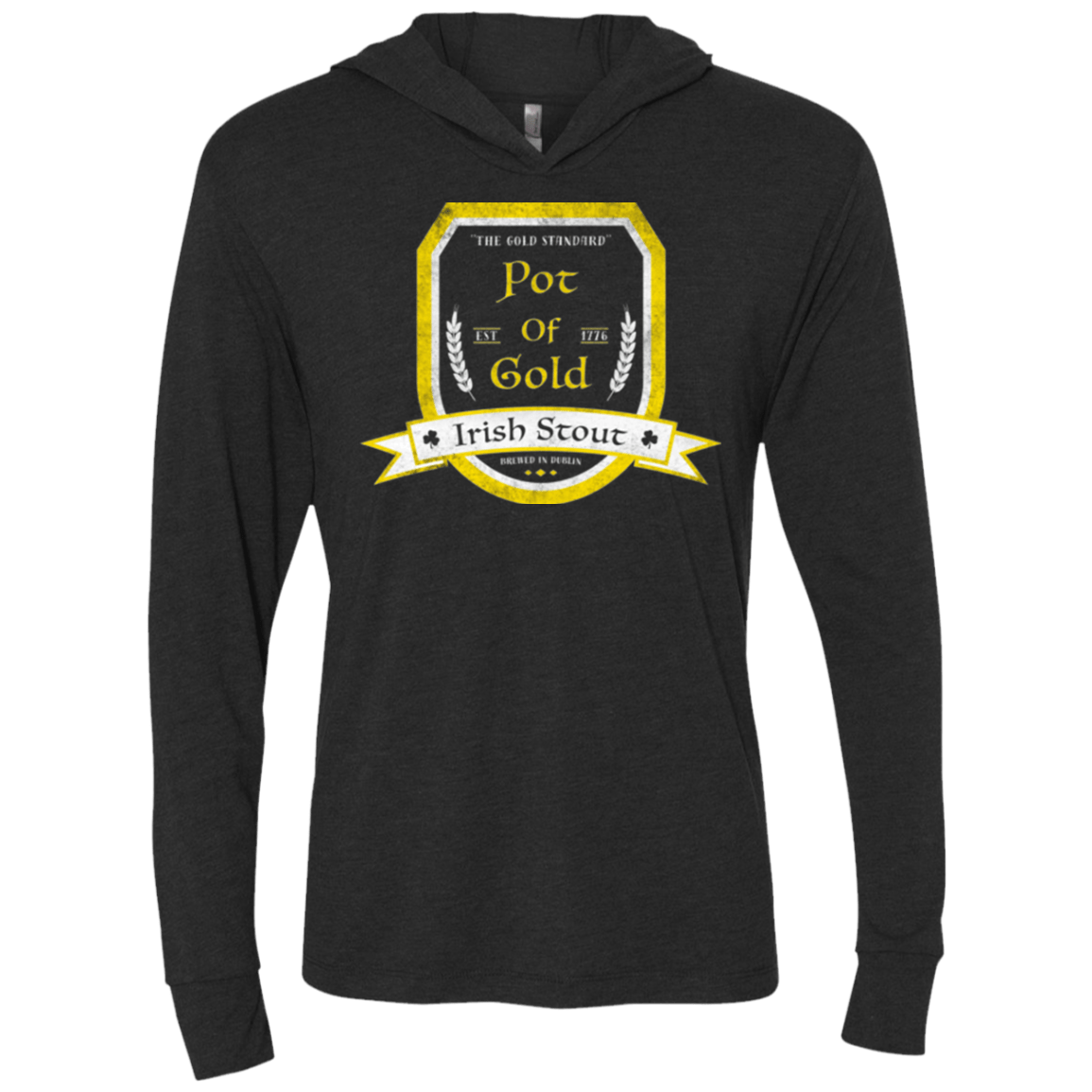 T-Shirts Vintage Black / X-Small Pot of Gold Irish Stout Triblend Long Sleeve Hoodie Tee