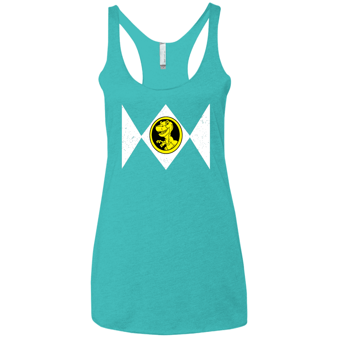 T-Shirts Tahiti Blue / X-Small Power Chomper Women's Triblend Racerback Tank