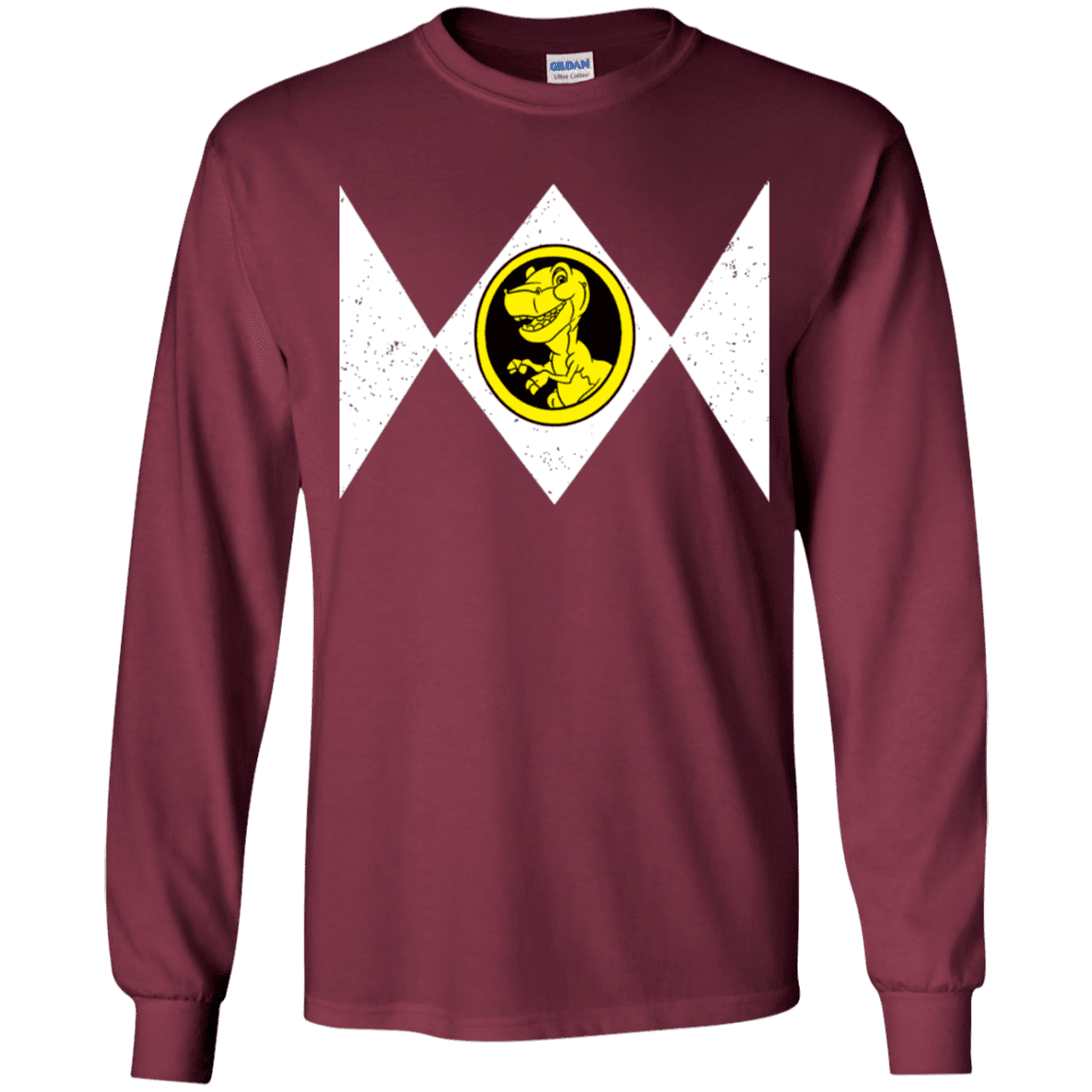 T-Shirts Maroon / YS Power Chomper Youth Long Sleeve T-Shirt