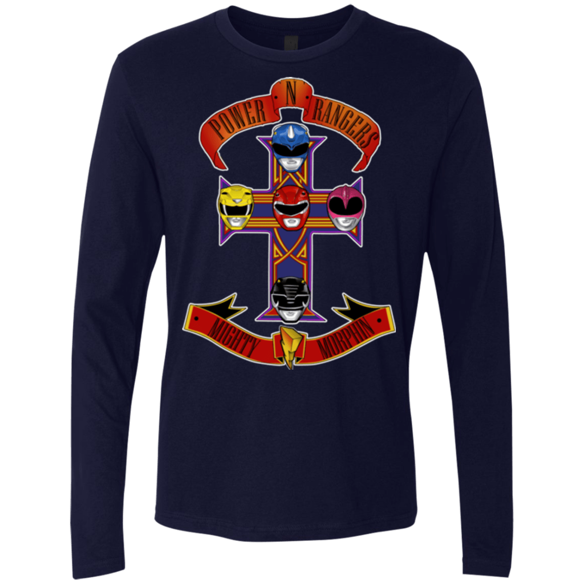 T-Shirts Midnight Navy / Small Power N Rangers Men's Premium Long Sleeve