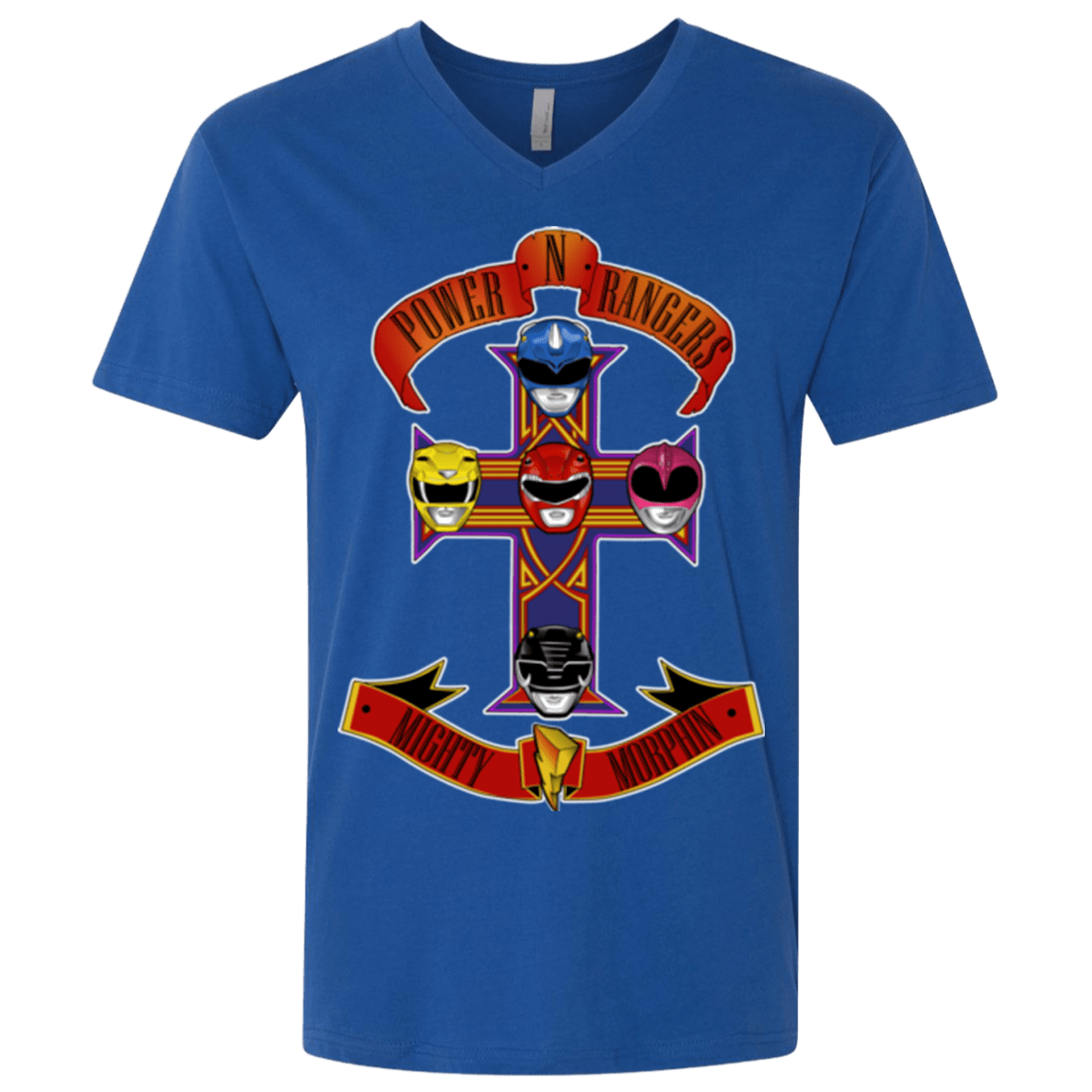 T-Shirts Royal / X-Small Power N Rangers Men's Premium V-Neck