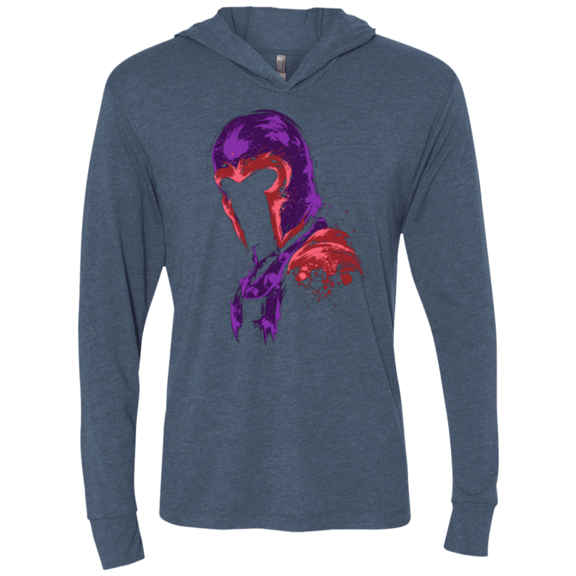 T-Shirts Indigo / X-Small Power of magnetism Triblend Long Sleeve Hoodie Tee