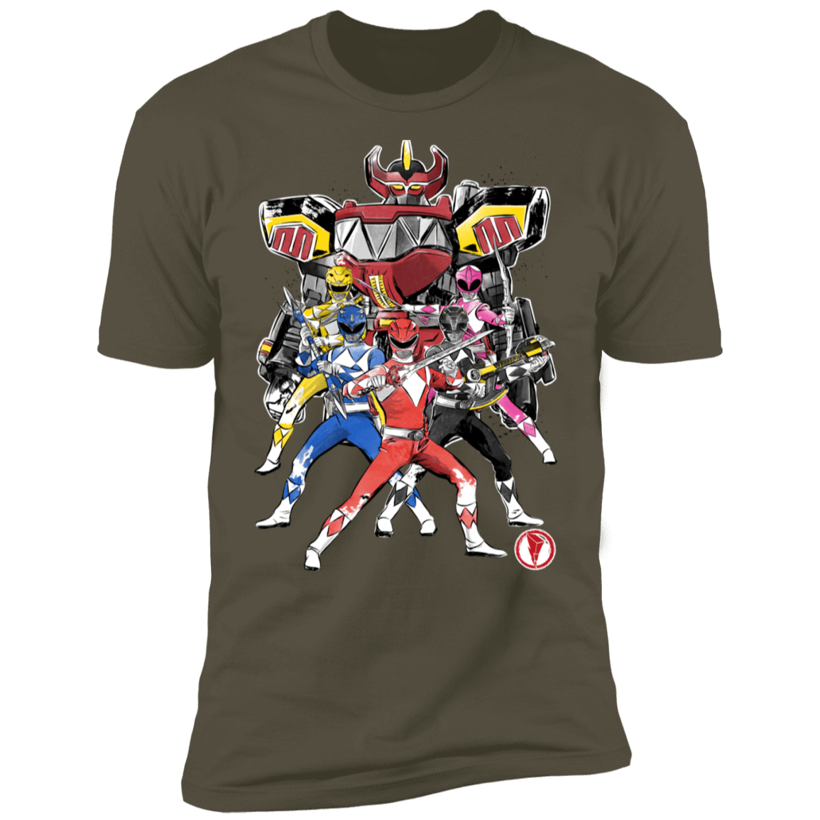 T-Shirts Military Green / S Power Rangers sumi-e Men's Premium T-Shirt