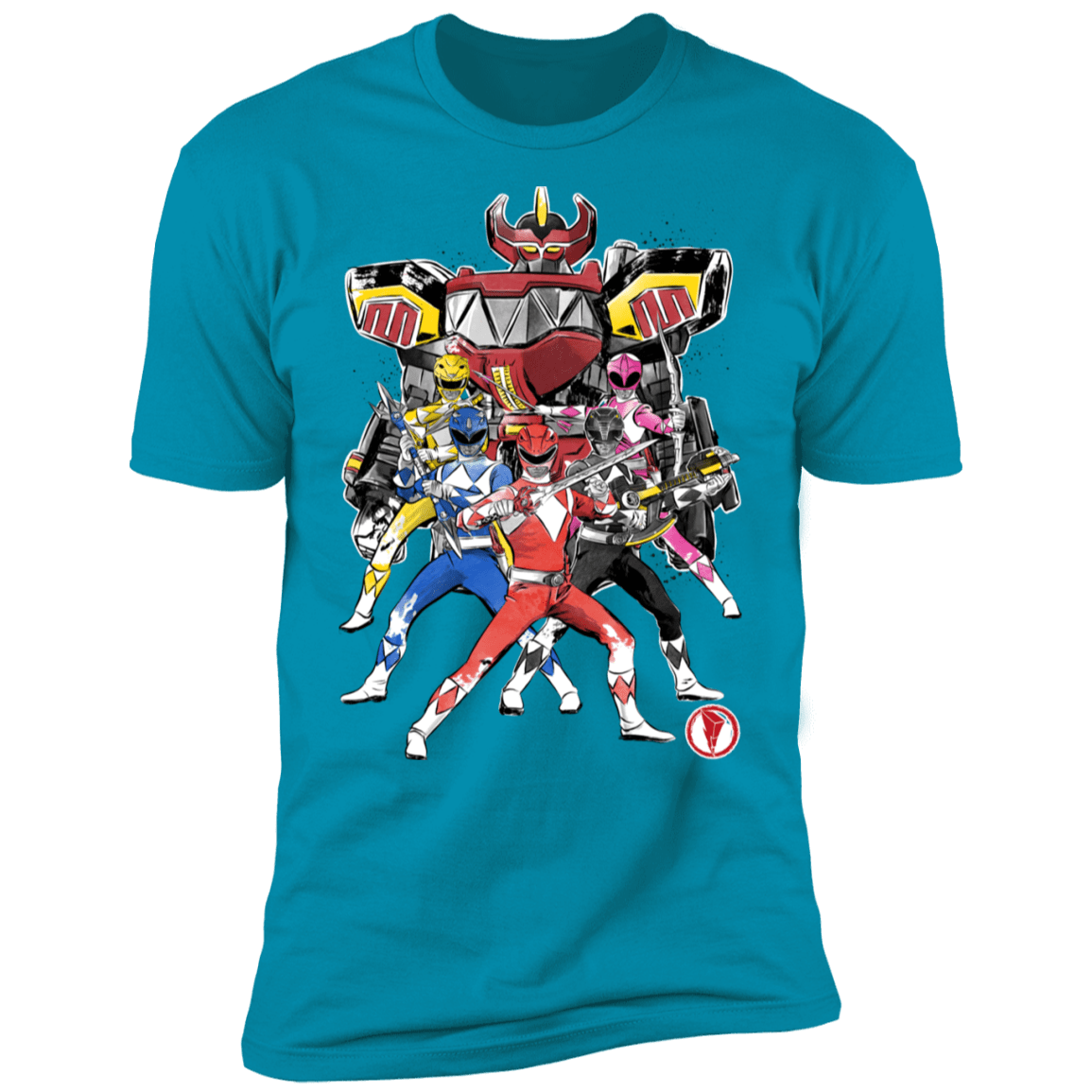 T-Shirts Turquoise / S Power Rangers sumi-e Men's Premium T-Shirt