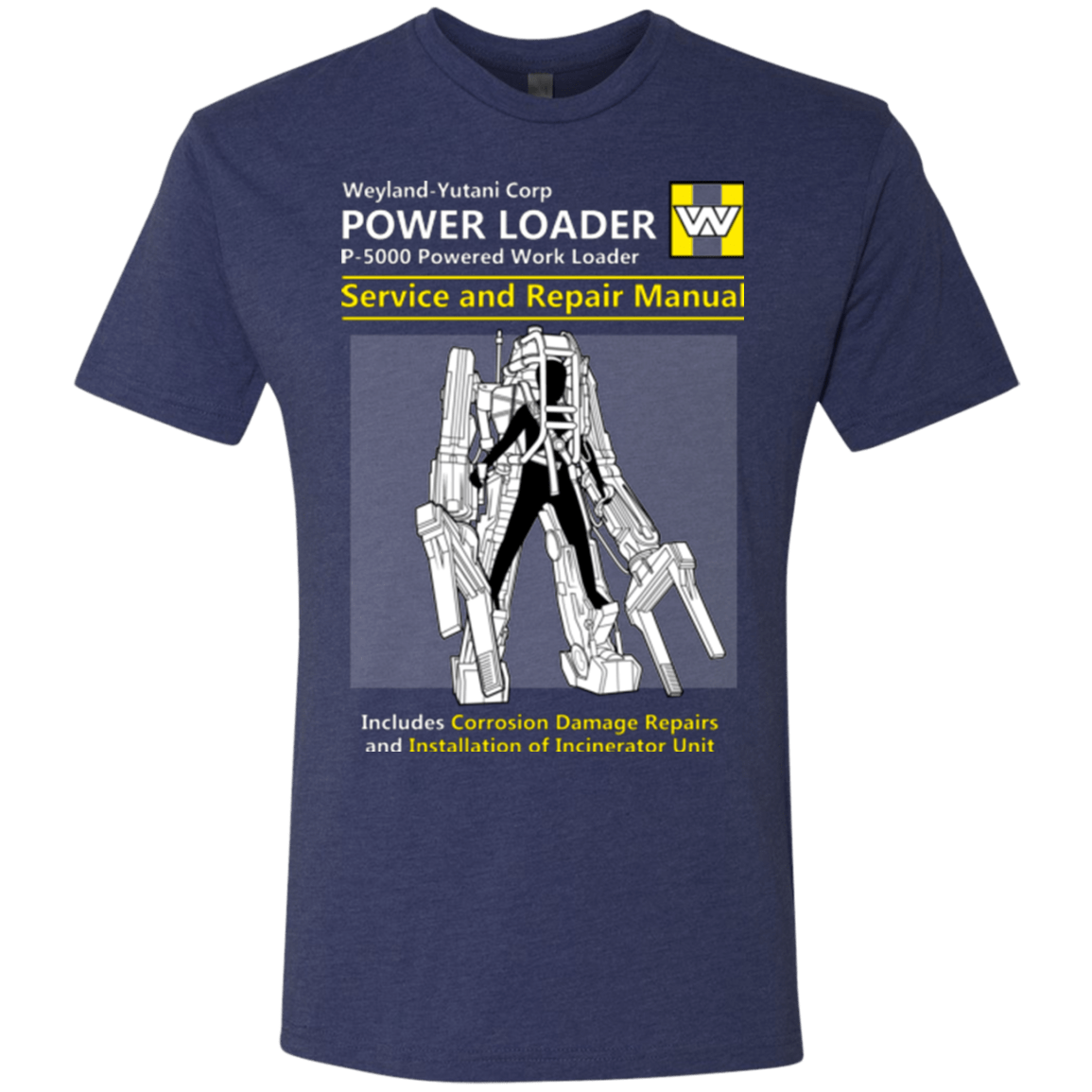 T-Shirts Vintage Navy / Small POWERLOADER SERVICE AND REPAIR MANUAL Men's Triblend T-Shirt
