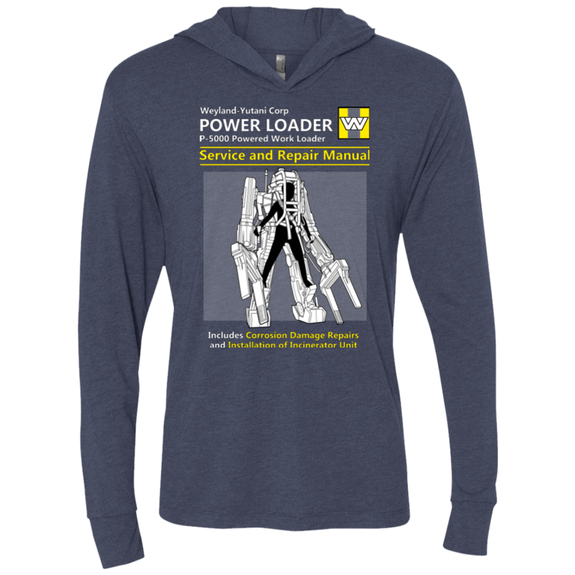 T-Shirts Vintage Navy / X-Small POWERLOADER SERVICE AND REPAIR MANUAL Triblend Long Sleeve Hoodie Tee