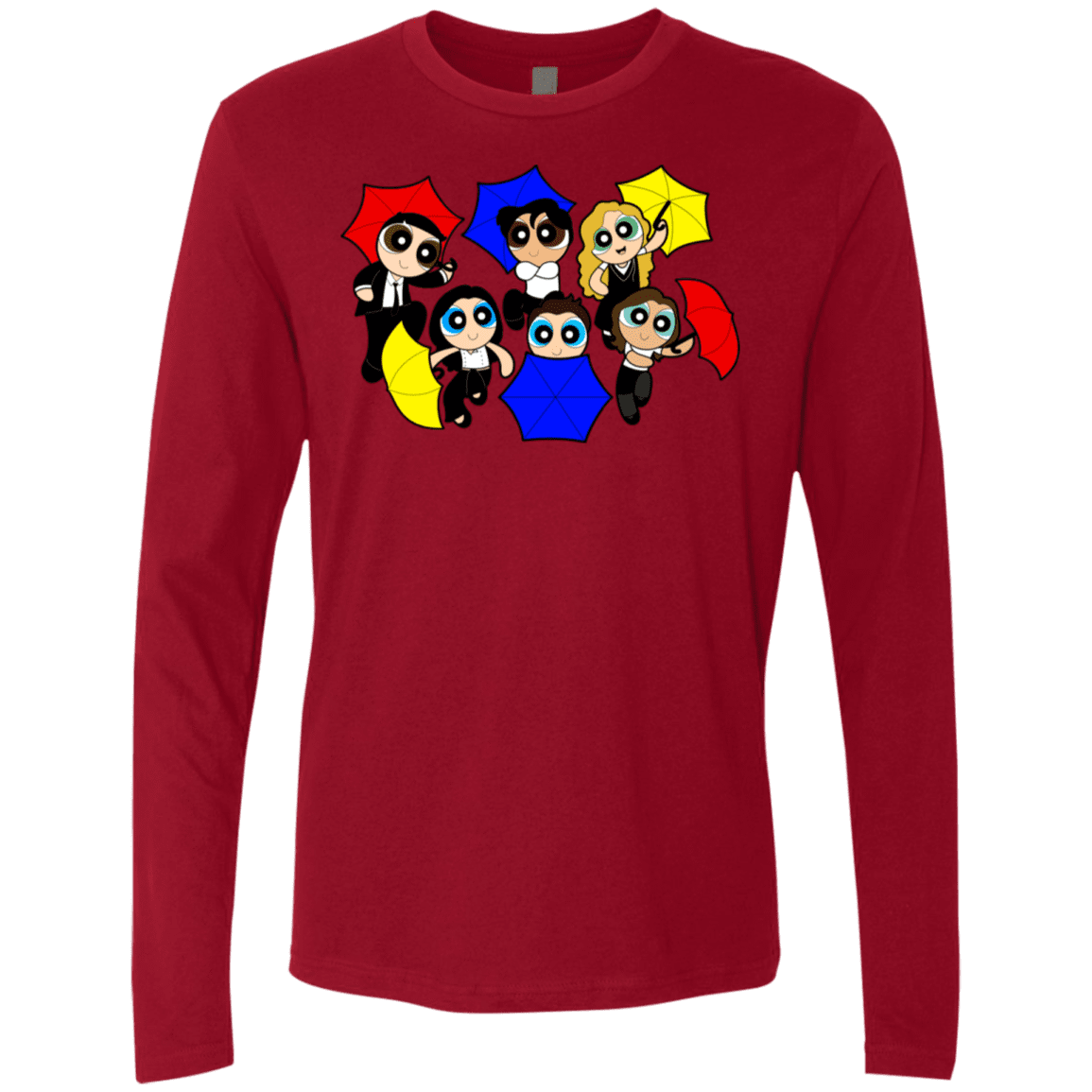 T-Shirts Cardinal / S Powerpuff Friends Men's Premium Long Sleeve