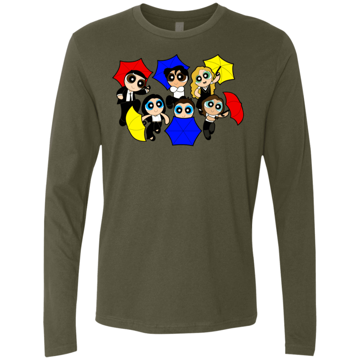 T-Shirts Military Green / S Powerpuff Friends Men's Premium Long Sleeve