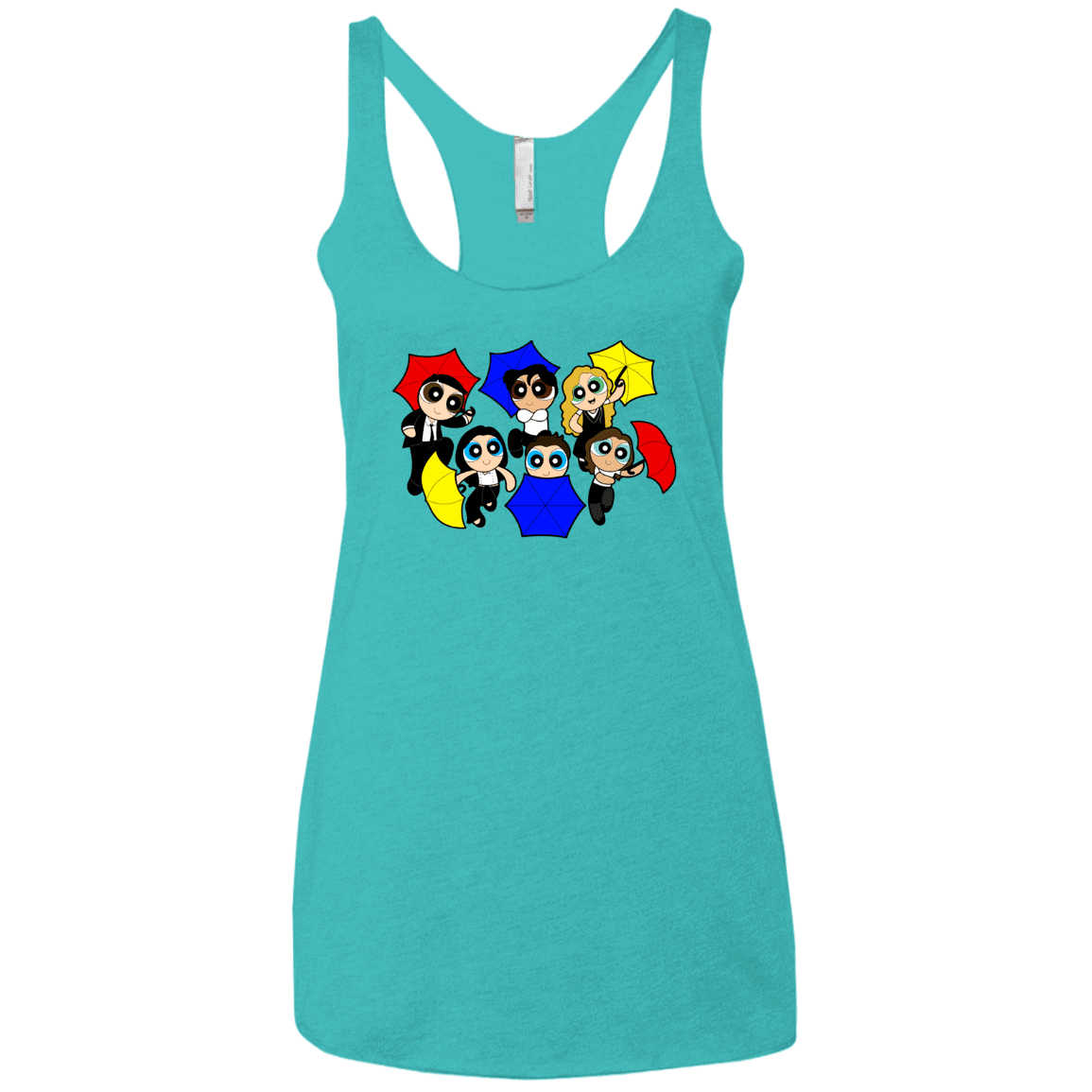 T-Shirts Tahiti Blue / X-Small Powerpuff Friends Women's Triblend Racerback Tank