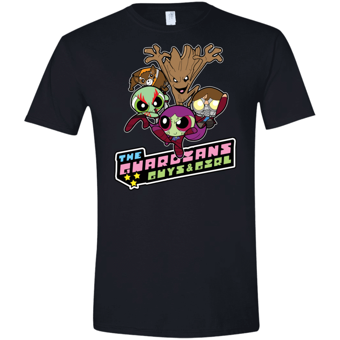 T-Shirts Black / X-Small Powerpuff Guardians Men's Semi-Fitted Softstyle