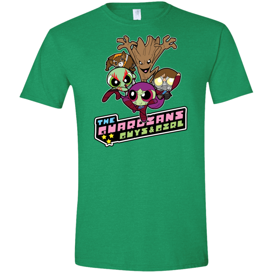 T-Shirts Heather Irish Green / S Powerpuff Guardians Men's Semi-Fitted Softstyle