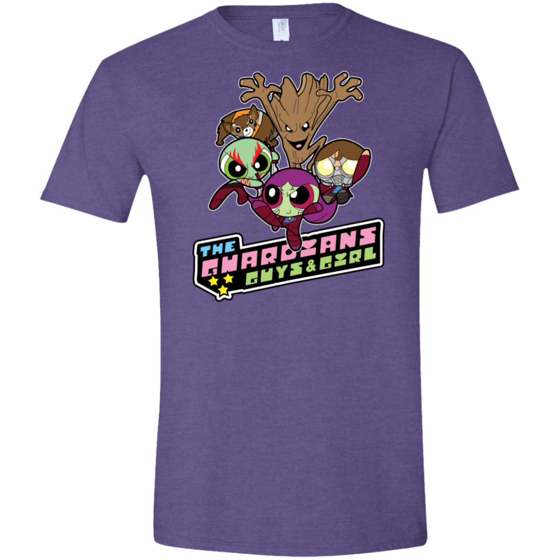 T-Shirts Heather Purple / S Powerpuff Guardians Men's Semi-Fitted Softstyle