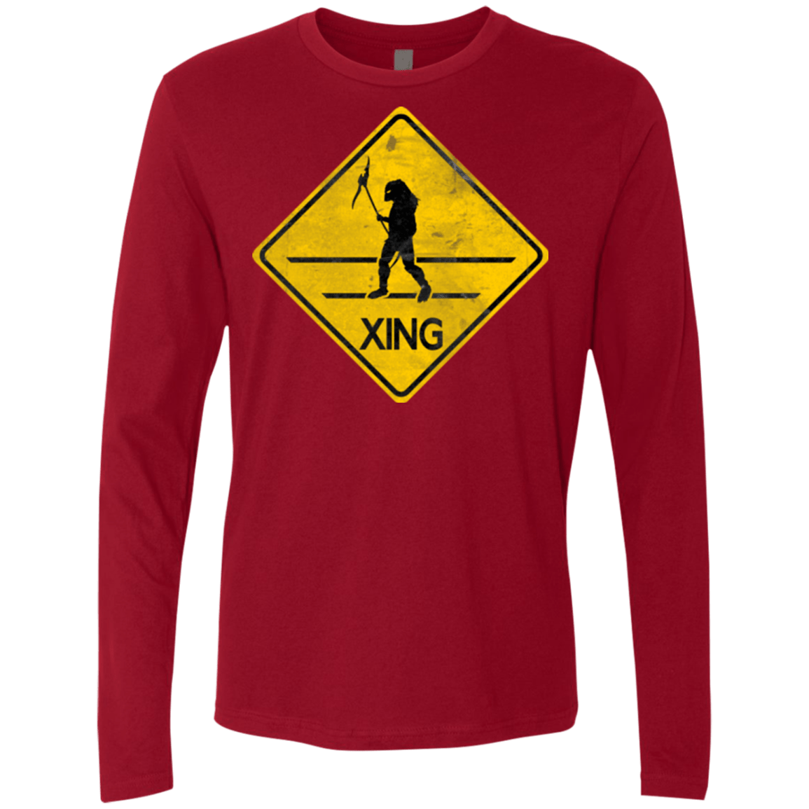 T-Shirts Cardinal / Small Predator Crossing Men's Premium Long Sleeve