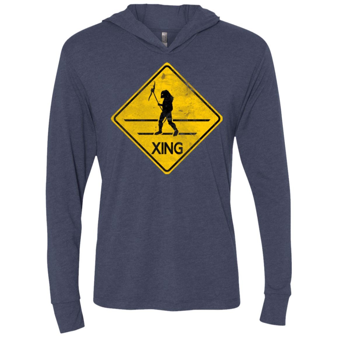 T-Shirts Vintage Navy / X-Small Predator Crossing Triblend Long Sleeve Hoodie Tee