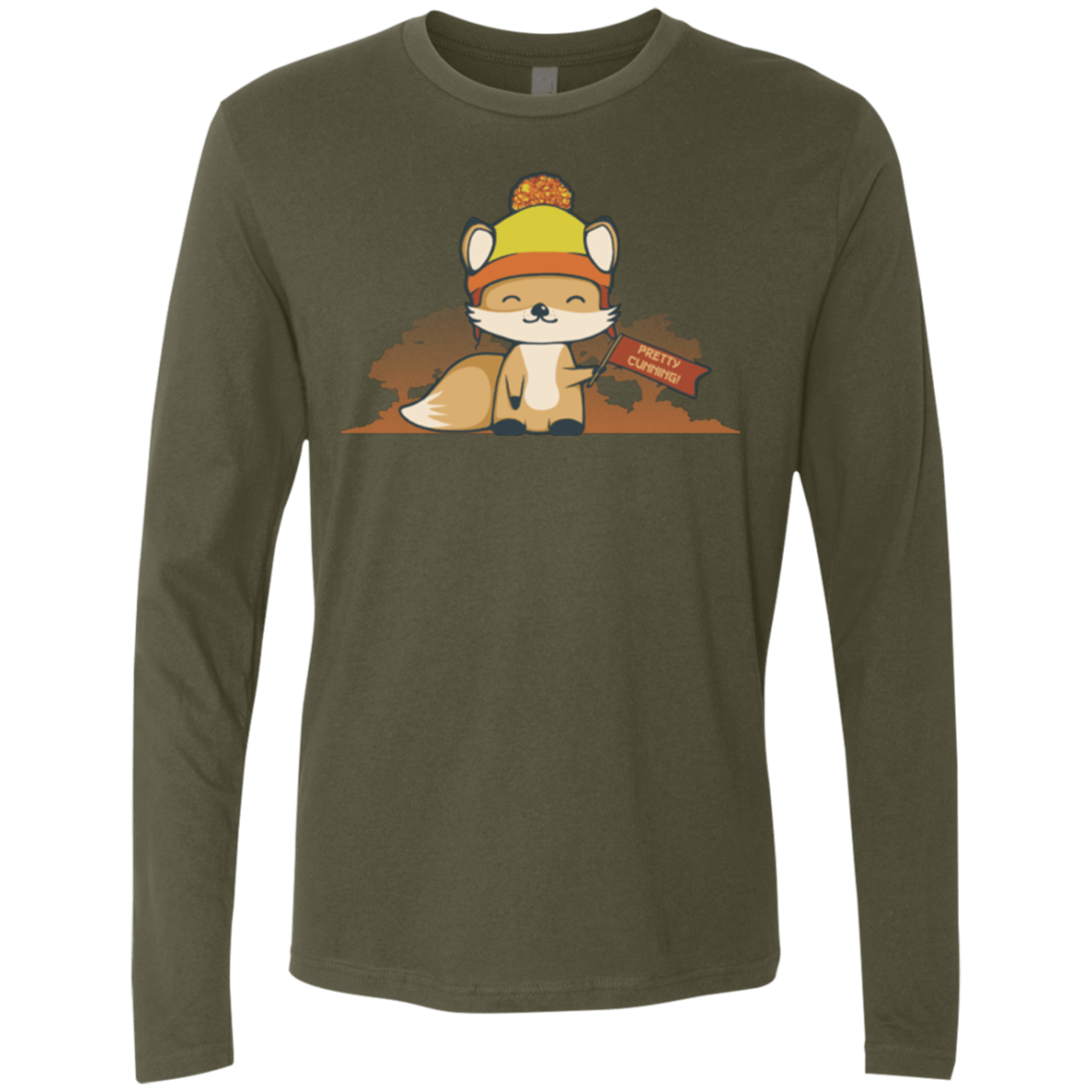 T-Shirts Military Green / Small Pretty Cunning Men's Premium Long Sleeve