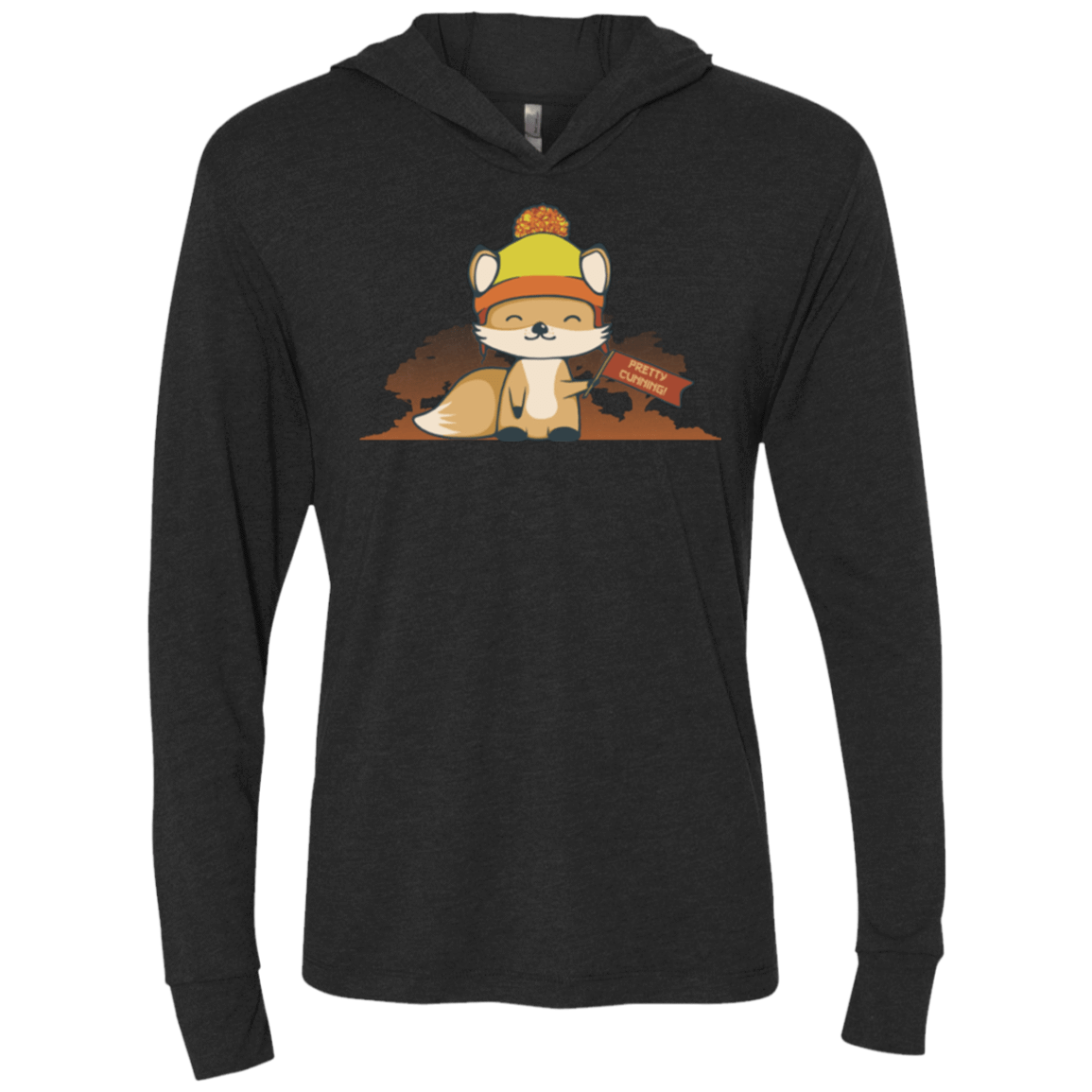 T-Shirts Vintage Black / X-Small Pretty Cunning Triblend Long Sleeve Hoodie Tee