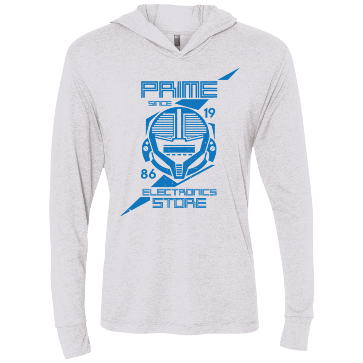 T-Shirts Heather White / X-Small Prime electronics Triblend Long Sleeve Hoodie Tee