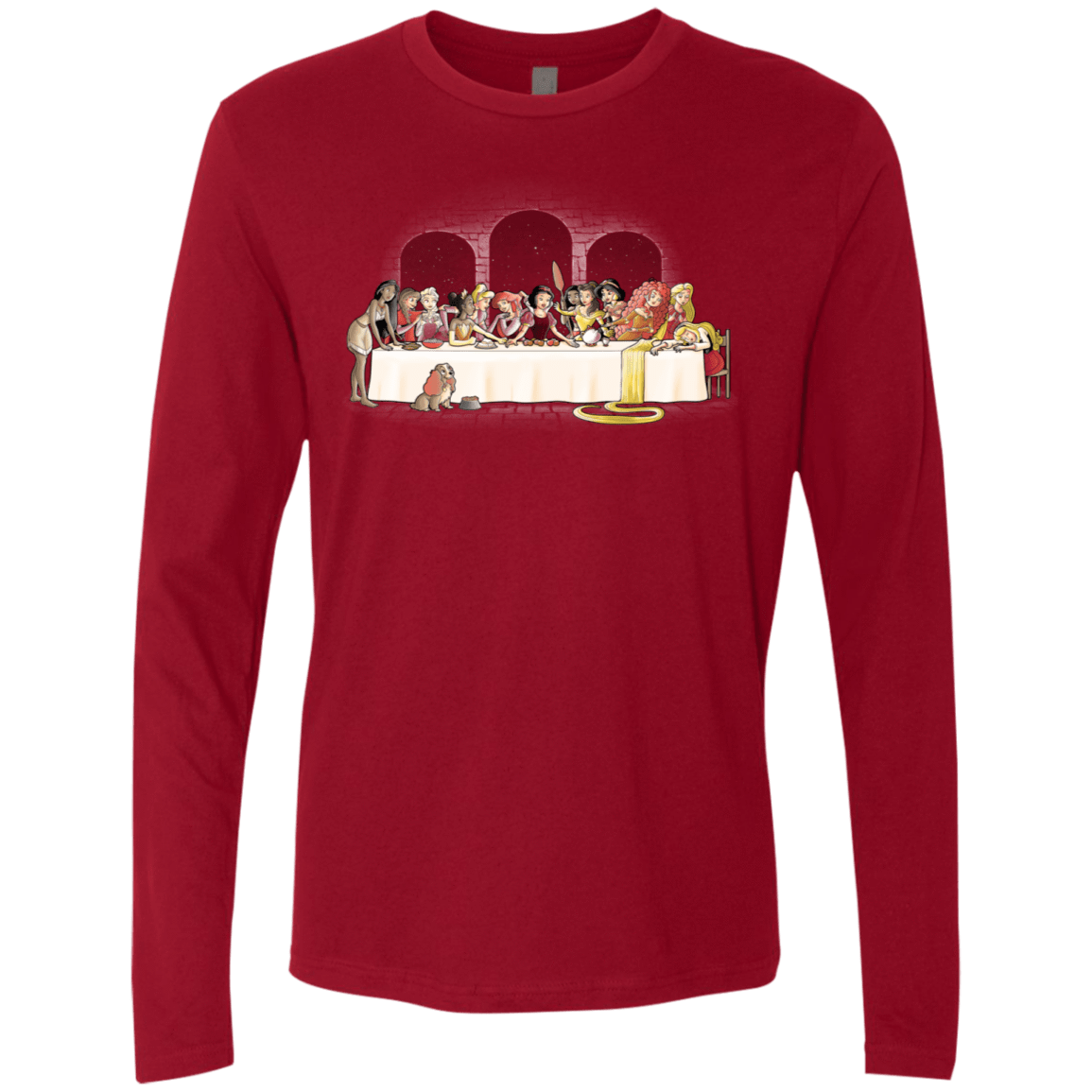 T-Shirts Cardinal / S Princess Dinner (2) Men's Premium Long Sleeve