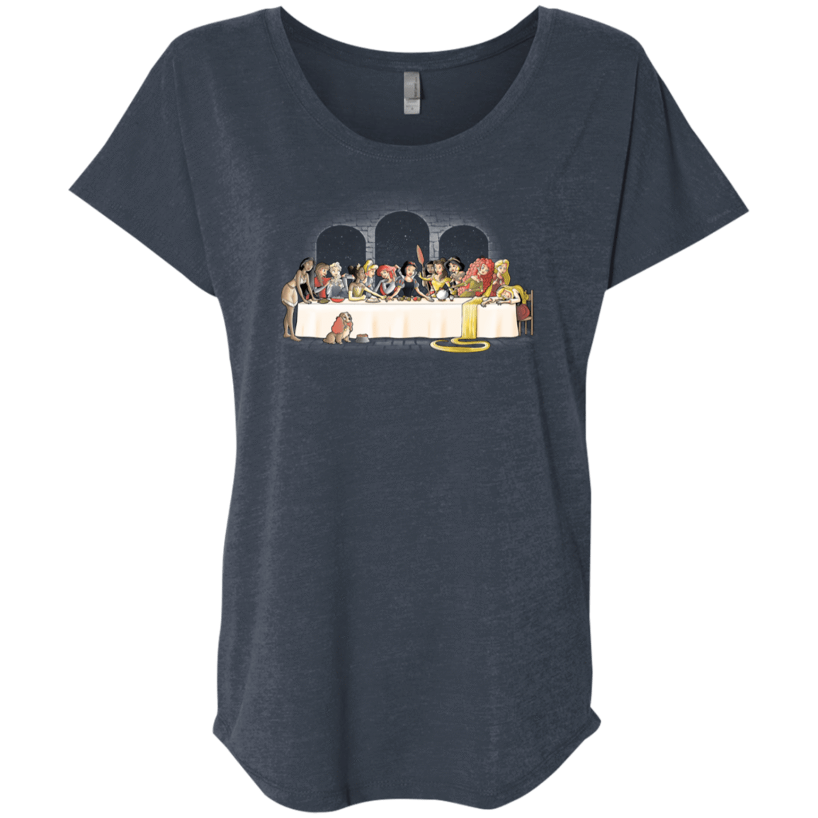 T-Shirts Vintage Navy / X-Small Princess Dinner (2) Triblend Dolman Sleeve