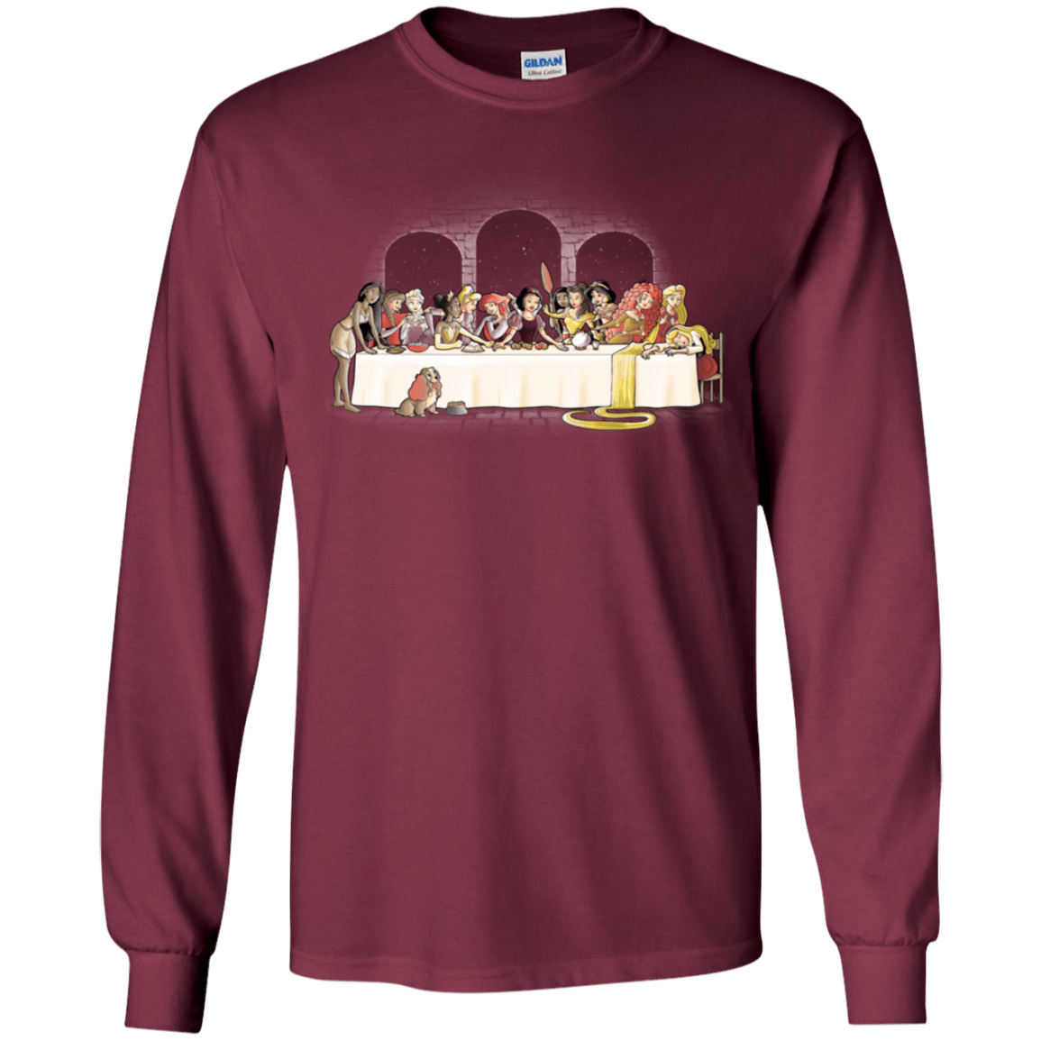 T-Shirts Maroon / YS Princess Dinner (2) Youth Long Sleeve T-Shirt