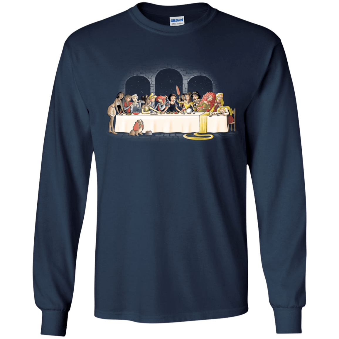 T-Shirts Navy / YS Princess Dinner (2) Youth Long Sleeve T-Shirt