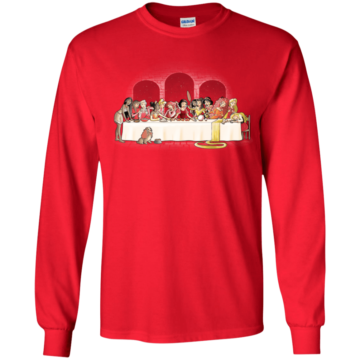 T-Shirts Red / YS Princess Dinner (2) Youth Long Sleeve T-Shirt