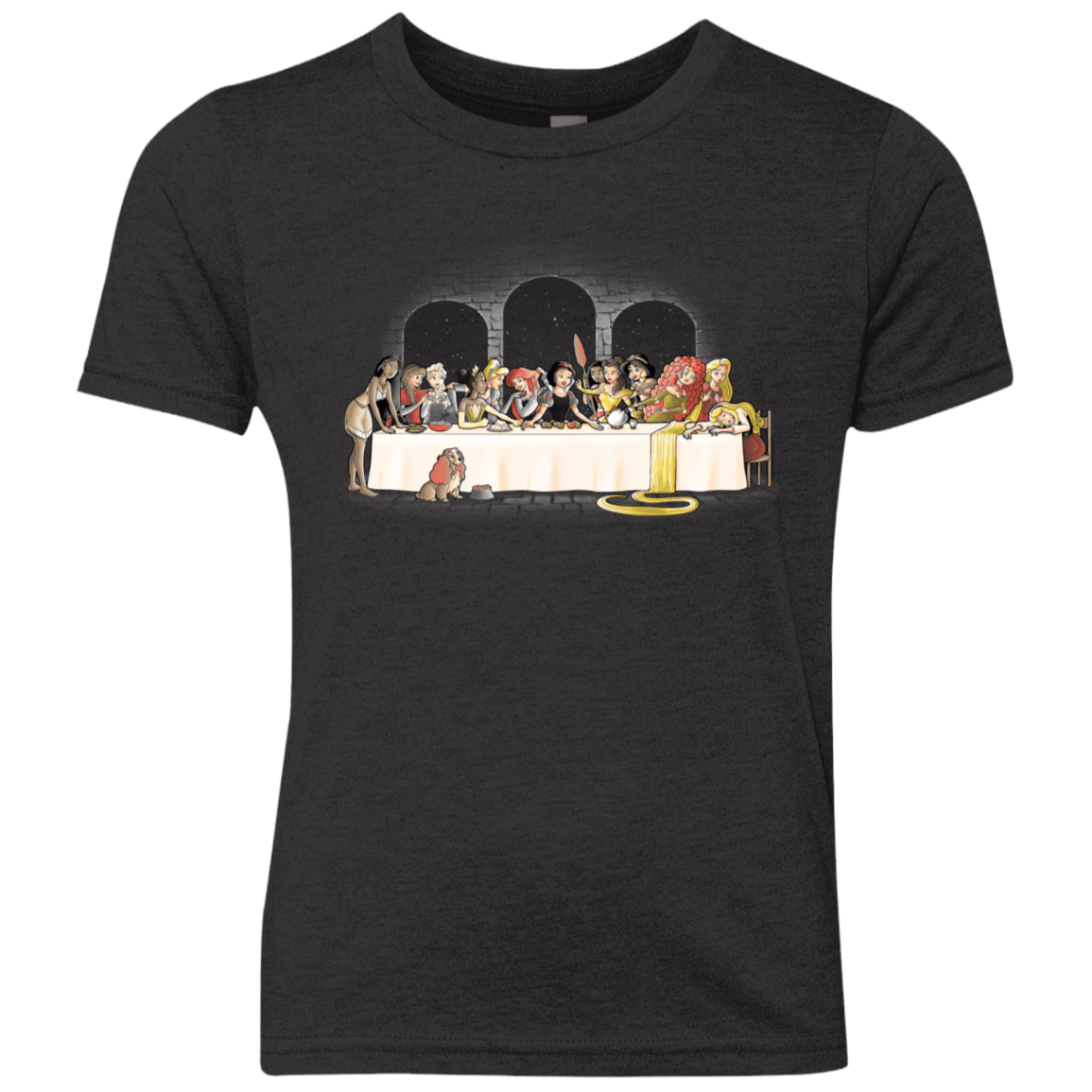 T-Shirts Vintage Black / YXS Princess Dinner (2) Youth Triblend T-Shirt