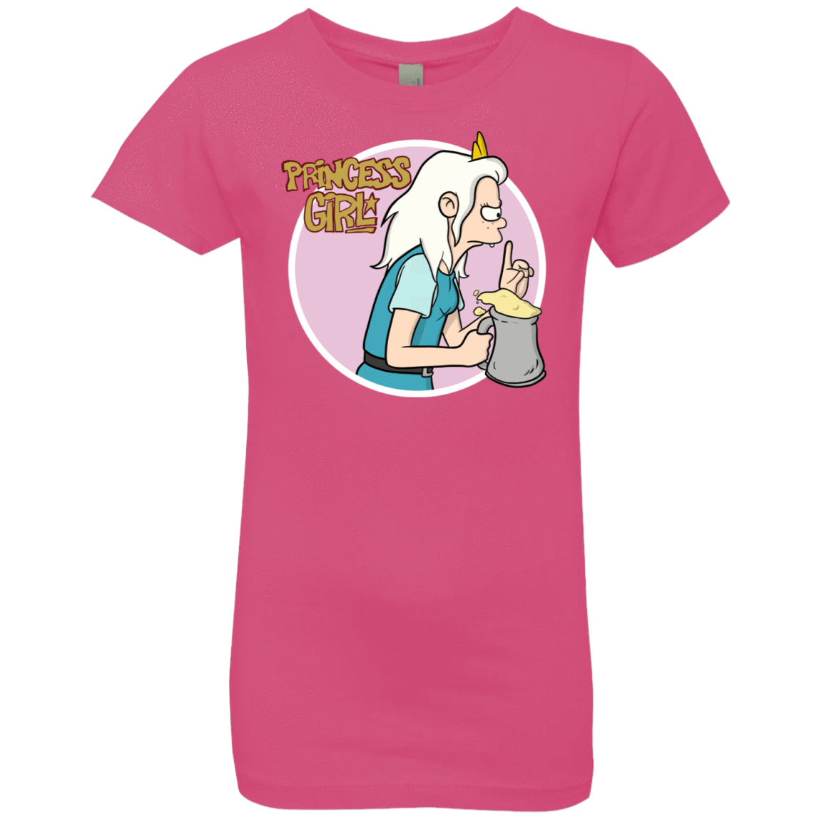 T-Shirts Hot Pink / YXS Princess Girl Girls Premium T-Shirt