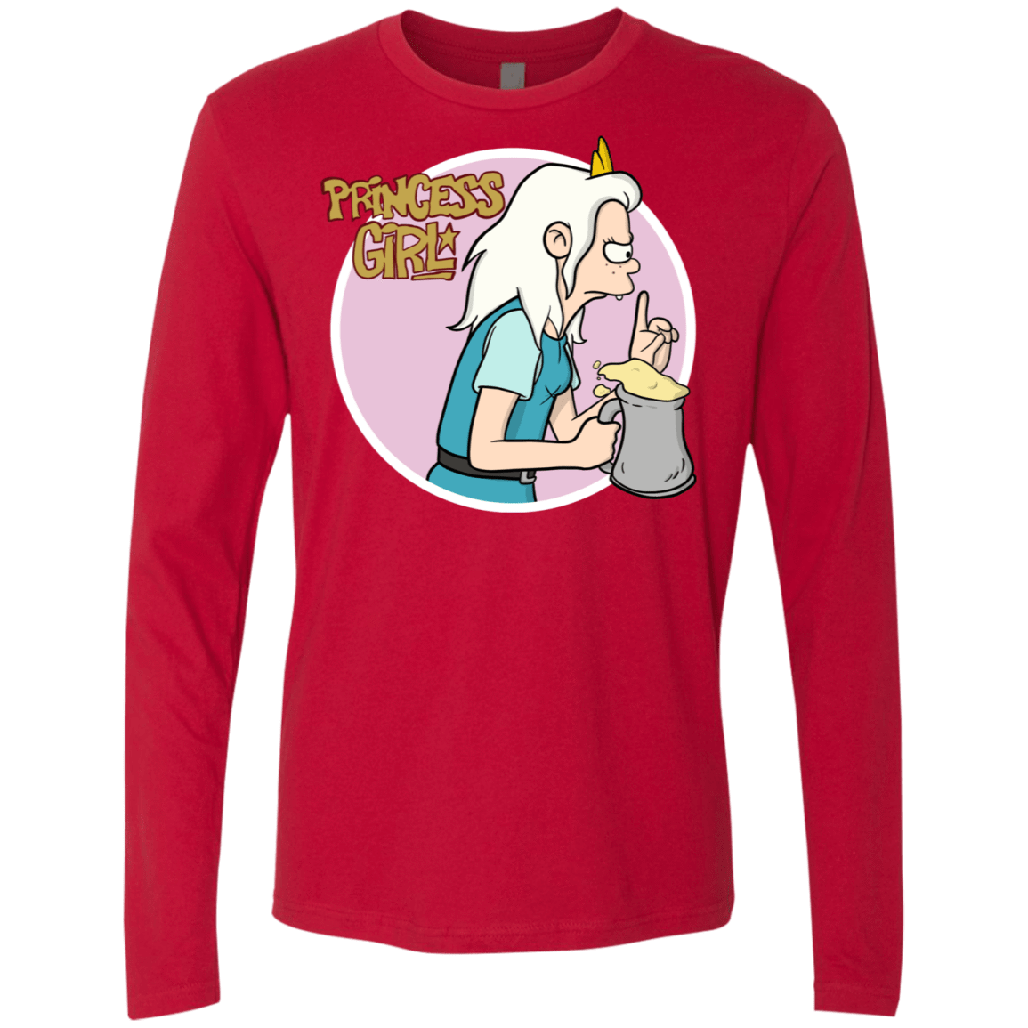 T-Shirts Red / S Princess Girl Men's Premium Long Sleeve