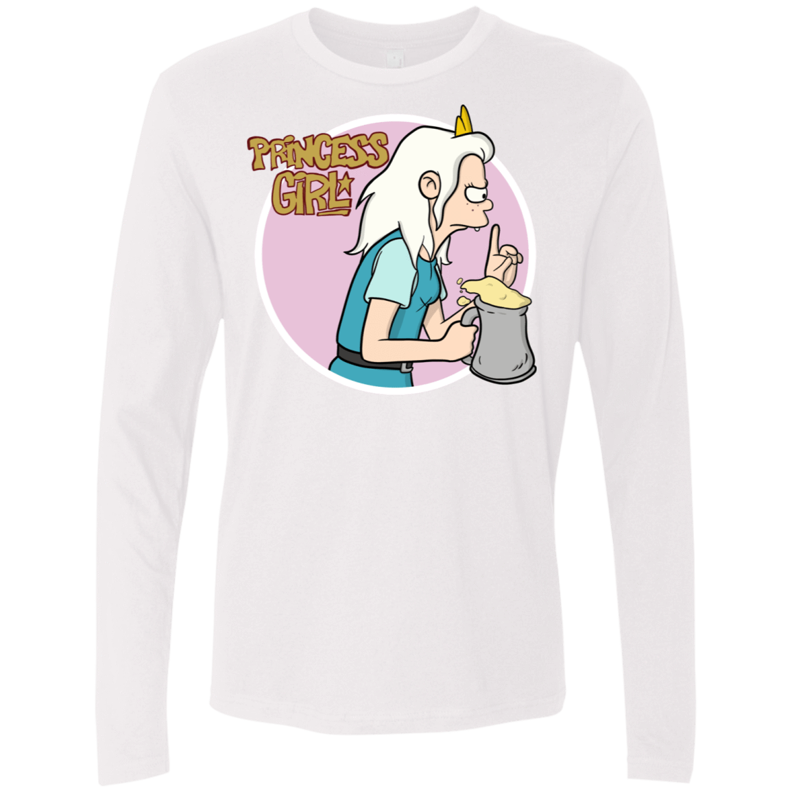 T-Shirts White / S Princess Girl Men's Premium Long Sleeve