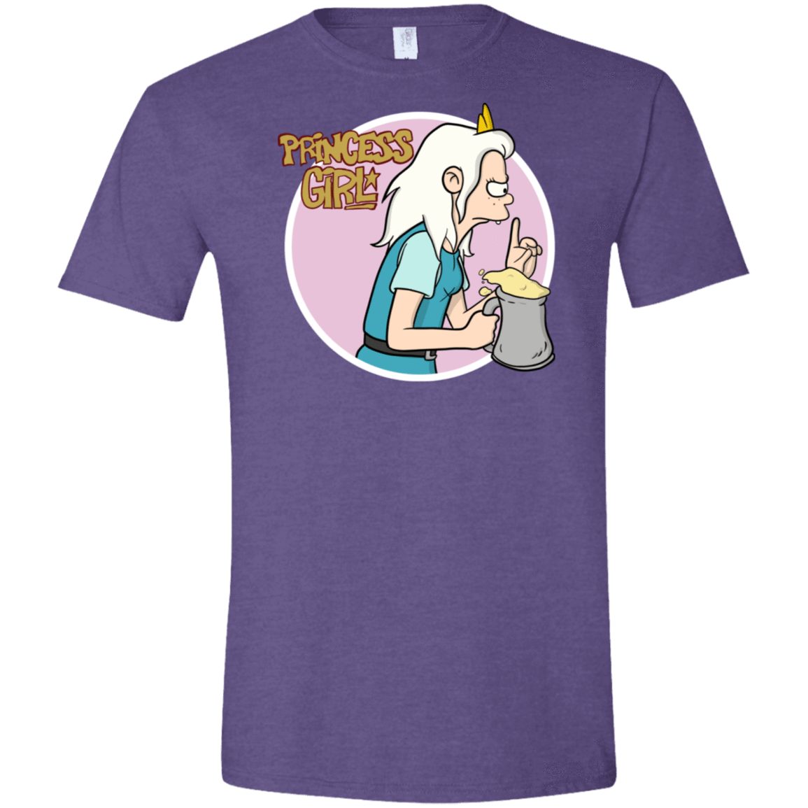 T-Shirts Heather Purple / S Princess Girl Men's Semi-Fitted Softstyle