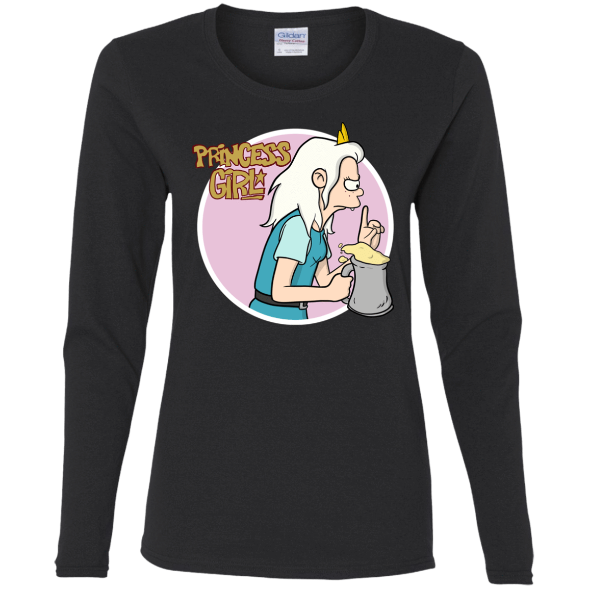 T-Shirts Black / S Princess Girl Women's Long Sleeve T-Shirt