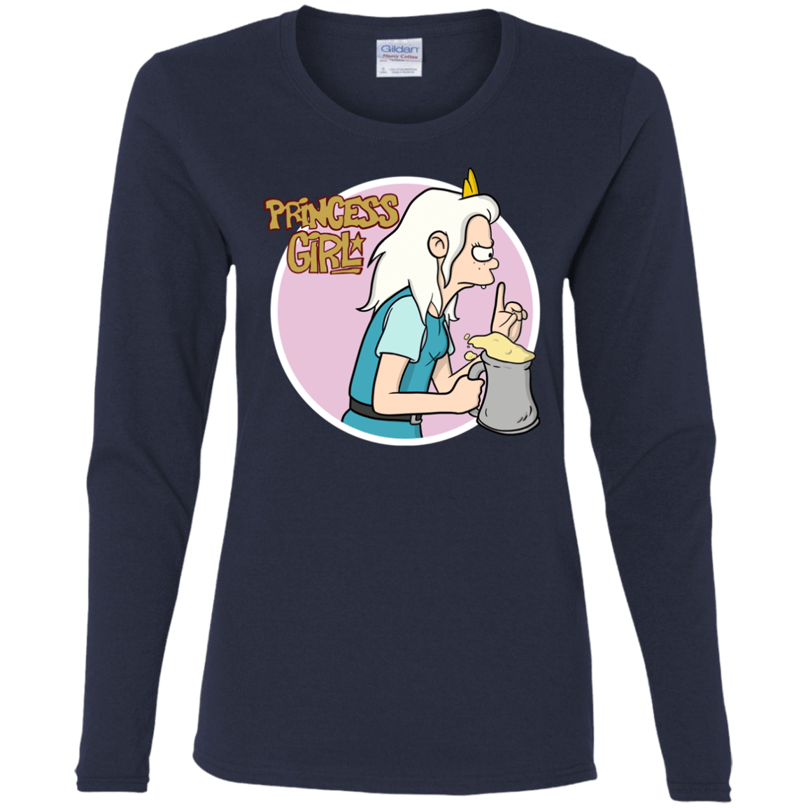 T-Shirts Navy / S Princess Girl Women's Long Sleeve T-Shirt