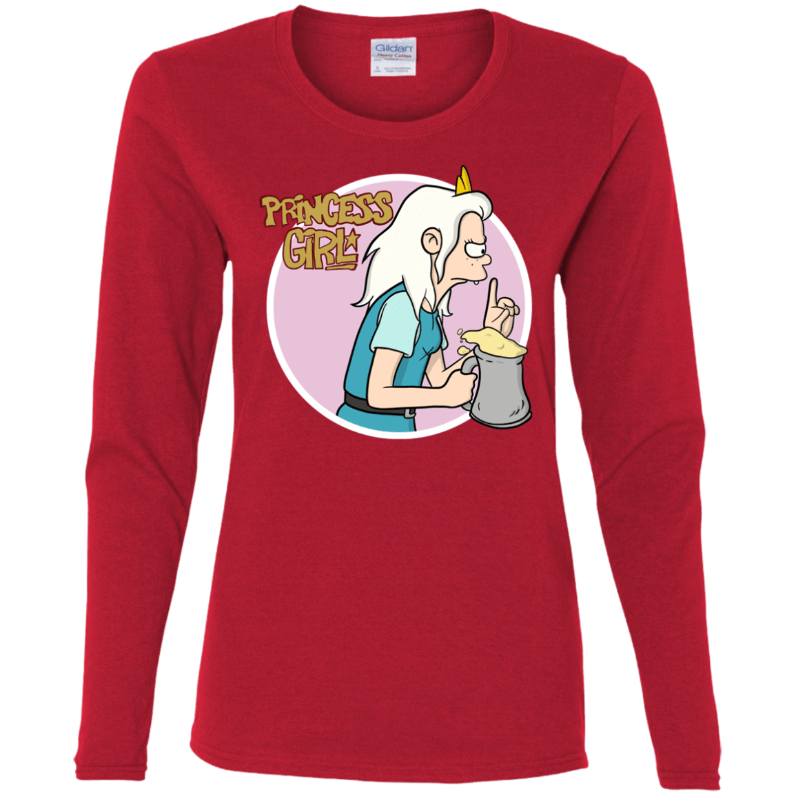 T-Shirts Red / S Princess Girl Women's Long Sleeve T-Shirt