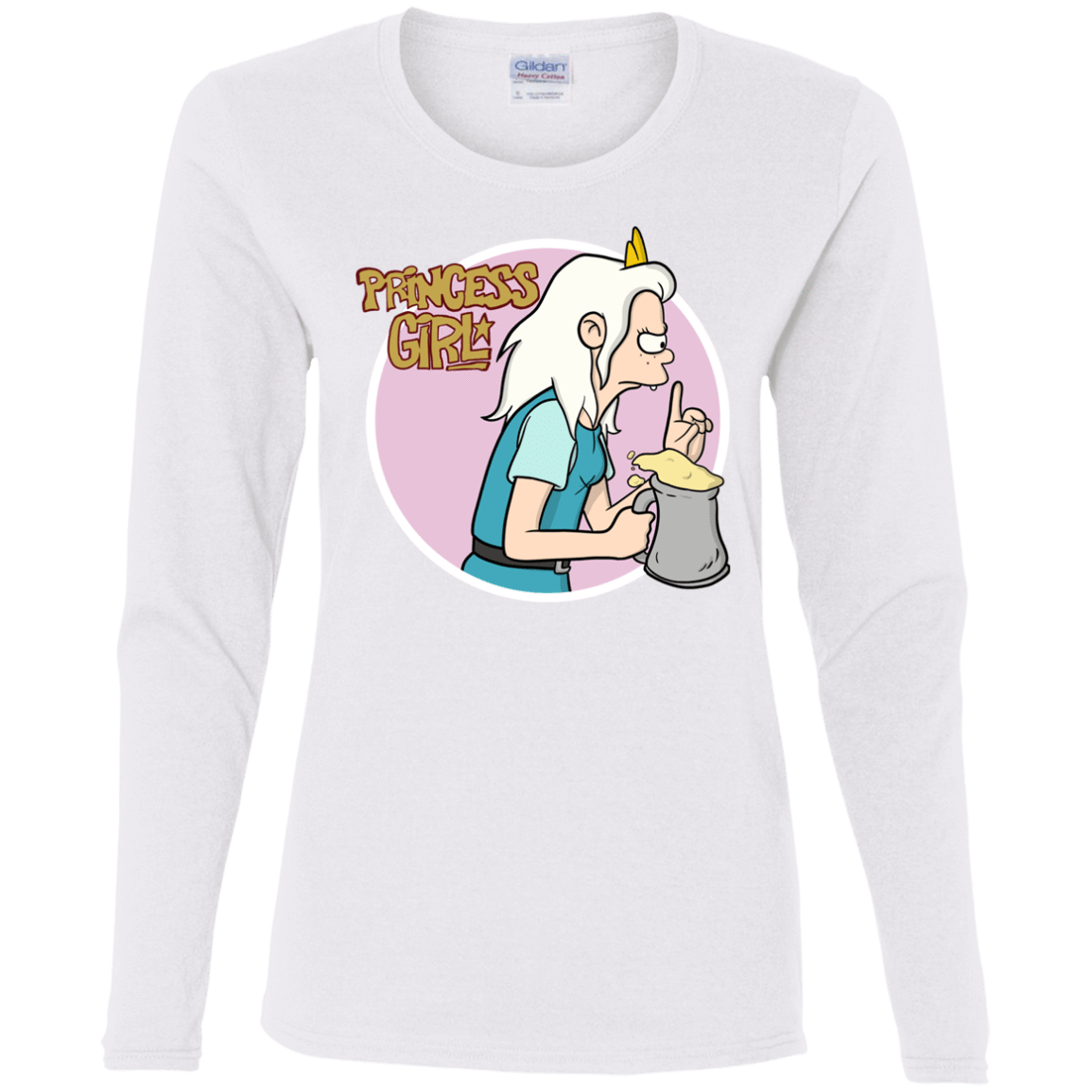 T-Shirts White / S Princess Girl Women's Long Sleeve T-Shirt