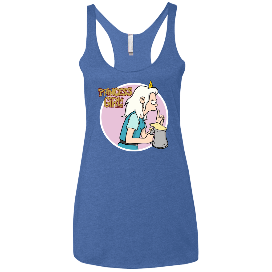 T-Shirts Vintage Royal / X-Small Princess Girl Women's Triblend Racerback Tank