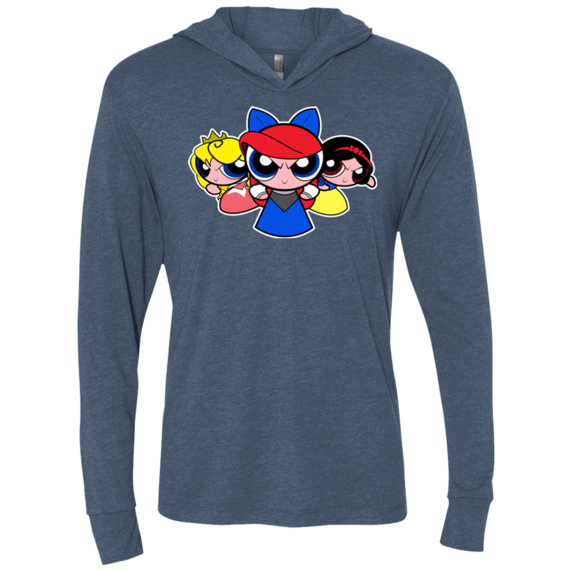 T-Shirts Indigo / X-Small Princess Puff Girls Triblend Long Sleeve Hoodie Tee