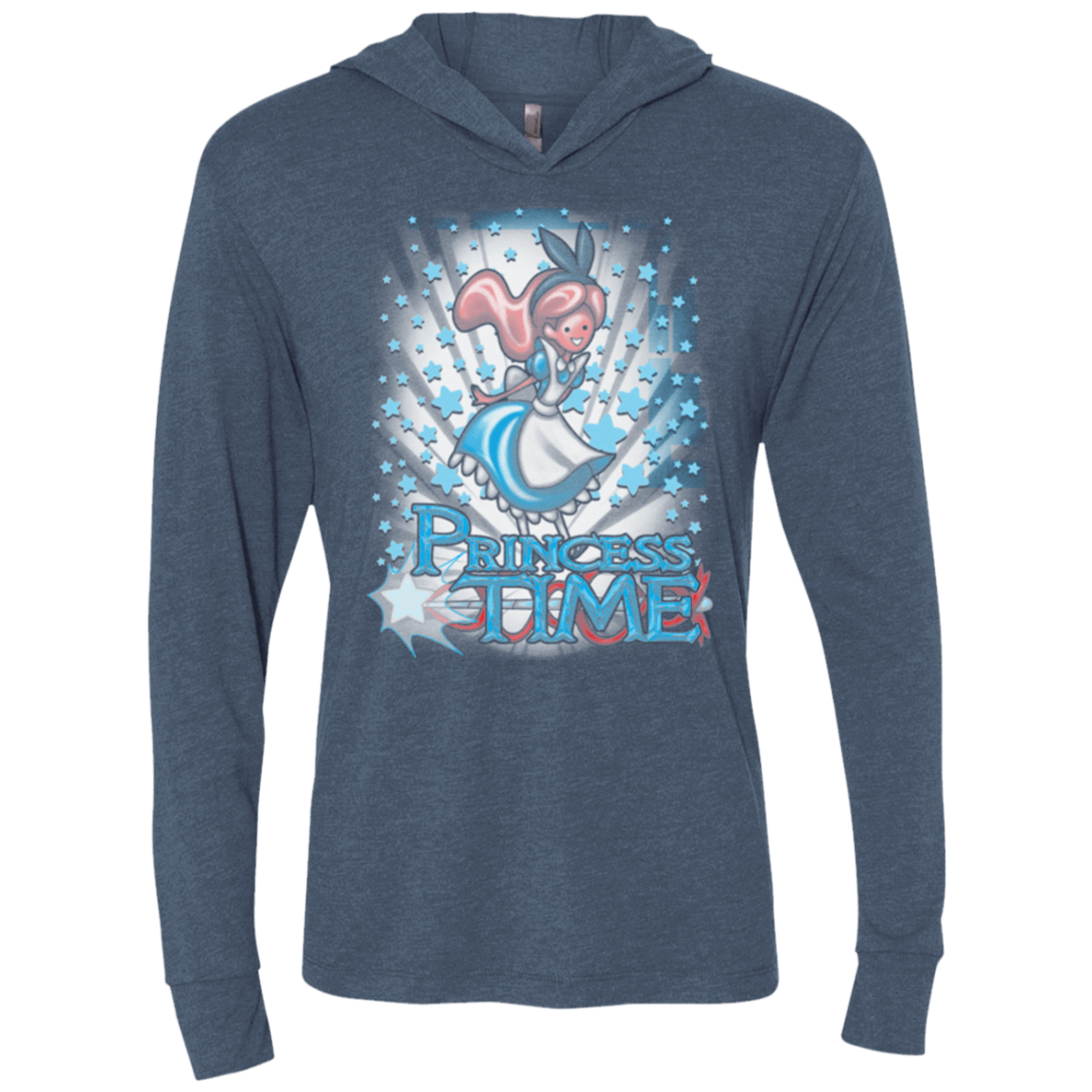 T-Shirts Indigo / X-Small Princess Time Alice Triblend Long Sleeve Hoodie Tee