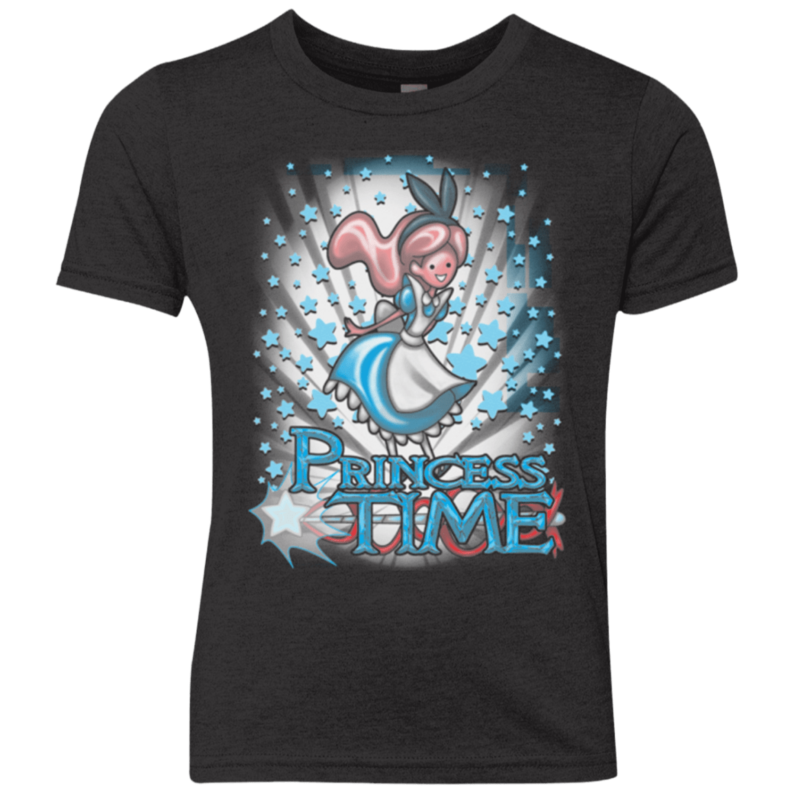 T-Shirts Vintage Black / YXS Princess Time Alice Youth Triblend T-Shirt