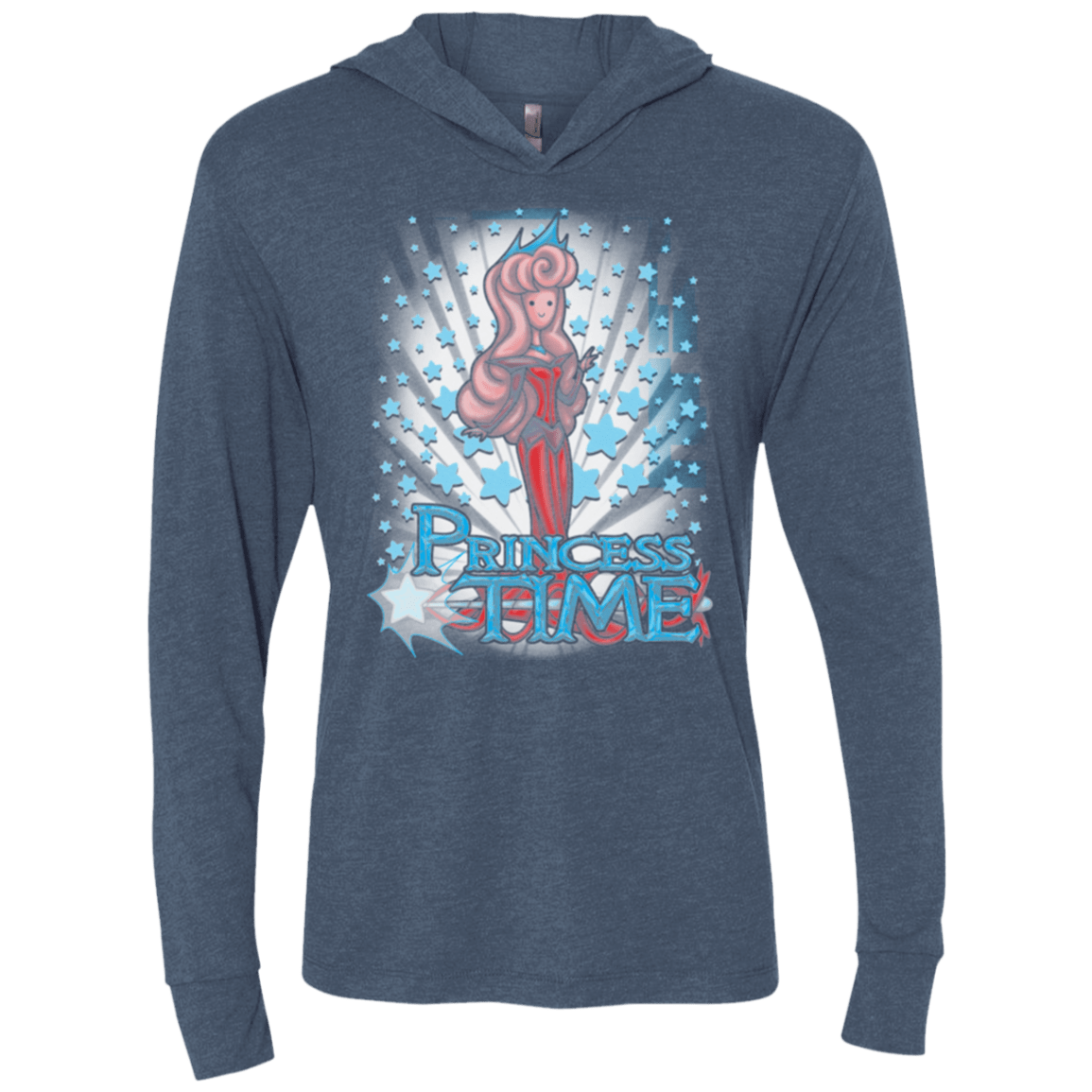 T-Shirts Indigo / X-Small Princess Time Aurora Triblend Long Sleeve Hoodie Tee